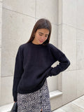 2000s fashion Women's Sweater round Neck Loose Solid Color Popular Autumn and Winter Women's Sweater