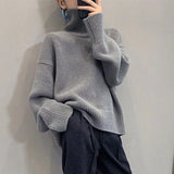 =fall outfits 2024 Knitwear Women's Turtleneck Pullover Women's New Loose Lazy Style Slimming Solid Color Bottoming Shirt Top Women's