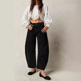 90s fashion 2024 Hot Sale Wide Leg Loose Jeans Women's Washed Denim