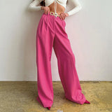 2000s fashion New Wide-Leg Mopping Trousers Straight Draping Suit Pants High Waist Suit Pants