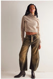 90s fashion 2024 Hot Sale Wide Leg Loose Jeans Women's Washed Denim