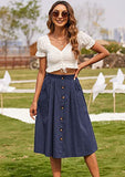 2000s fashion Spring and Summer New Skirt Casual Button A- line Skirt High Waist Midi Skirt Women's Clothing