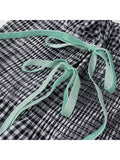 PICSGIRL  -  Summer Chic Lady Elegant Elastic Strapless Slim Short Tops Casual Plaid Print Girls Bow Lace Up Sling Vest