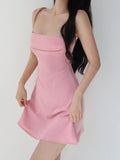 PICSGIRL  -  Sexy Suspender Dress Solid Color Sleeveless Slim Fit Short Dress Summer 2024 New Streetwear Fashionable A-line Skirt