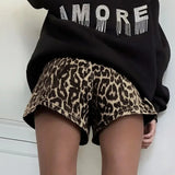 PICSGIRL  -  Y2k Vintage Leopard Jeans Baggy Women's Shorts for Summer Streewear Korean Fashion Denim Pants Causal Aesthetic Harajuku