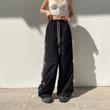 PICSGIRL  -  Sweet Bow Straight Loose Wide Leg Pants Korean Style Fashionable Simple Casual Pants Y2k Retro Hot Girl Trousers Women Clothing