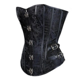 PICSGIRL  -  Gothic Corset Top for Women Steampunk Corsets Leather Jacquard Bustiers Pirate Basque Halloween Cosplay Costumes Rave Outfits