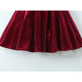 PICSGIRL  -  Lace Trim Wine Red Sling Mini Dresses For Women A-line Slim Birthday Party Dress Sexy Elegant Christmas Robe