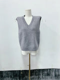 PICSGIRL  -  Autumn and Winter New Pullover Sweater College Style V-neck Layered Loose Sleeveless Knitted Vest Vest Women's Clothing