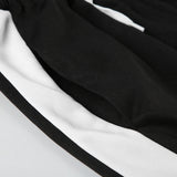 PICSGIRL  -  Streetwear Stripe Spliced Autumn Sweatpants Women Trousers Sporty Casual Elastic Waist Homewear Pants Straight Bottom