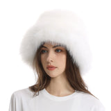 PICSGIRL  -  New Autumn and Winter Plush Imitation Fox Fur Basin Hat Ski Hat Fisherman Hat Warm Fur Furry Imitation Fur Women's Hat