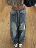 PICSGIRL  -  Y2k 90s Vintage Streetwear Low Waist Cargo Pants American Retro Fashion Casual Baggy Oversized Denim Trousers 2024 Chic