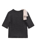 PICSGIRL  -  casual winter outfits Bow Patchwork Knitted Pullover Women Half Sleeve O-neck Female Sweater 2024 Autumn Winter Fashion Elegant Black Lady Knitwear