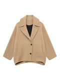 PICSGIRL  -  Women Fashion Solid Single Breasted Jackets Coats Vintage Lapel Neck Long Sleeves Female Chic Lady Outfits