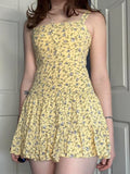 PICSGIRL  -  Fashion Small Flowers Prints Summer Women’s Camisole Dress Slim Simple Sweet Prairie Chic Mini Dresses