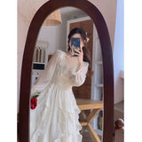 PICSGIRL  -  Summer Elegant Even Party Dress Office Lady Casual Long Sleeve Vintage Midi Dress Women Beach Style One Piece Dress Korean