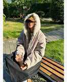 PICSGIRL  -  Trendy Y2K Plush Lined Hooded Solid Color Thick Coat Women's Popular Clothing Winter New Plus Velvet Thick Loose Casual Coat