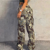 PICSGIRL  -   Cargo Pants Pocket High Waist Trousers Y2K Streetwear Fashion Women Summer Clothes Baggy Trousers Camouflage Pants