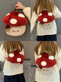 PICSGIRL  -  2024 New Cartoon Mushroom Backpack Autumn Winter Anime Plush Cute Doll Bag Christmas Gift Cute Anime Backpack