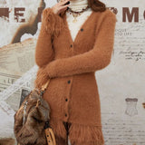 PICSGIRL  -  Fashion Popular New American Vinateg Coats Y2k Aesthetic High End French Elegant Autumn Winter Jumpers Harajuku Tassel Clothes