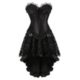 PICSGIRL  -  Corset Dress Steampunk Push Up Korsage Sexy Slimming Padded Corsetto Vintage Bustiers with Skirt Dance Party Costumes