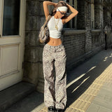 PICSGIRL  -  New Leopard Print Retro Straight Long Pants For Women Loose Slightly Flared Trousers Female Streetwear Club Party Pants