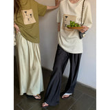 PICSGIRL -  Satin Wide Leg Pants Long Floor Casual Pants Women's Summer