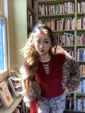 PICSGIRL  -  Y2k Criss-Cross Hollow Out Knitwear Slim Fit Long Sleeve Ribbed Sweater Women Autumn Winter Underwear Clothes Sexy Girl