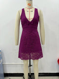 PICSGIRL  -  High-end lace short suspender dress for women summer new French style pure desire sexy backless A-line skirt