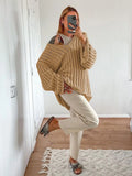 PICSGIRL  -  Knitted Pullover Sweater Women Long Sleeve V Neck Loose Casual Top Women Autumn Winter Oversize Jumper Sweaters Mujer