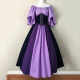 PICSGIRL  -  Female Cos Costume Performance Big Swing Skirt  Medieval Retro Slim-fitting Skirt Flying Sleeves Shoulder Dress