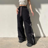 PICSGIRL  -  Sweet Bow Straight Loose Wide Leg Pants Korean Style Fashionable Simple Casual Pants Y2k Retro Hot Girl Trousers Women Clothing