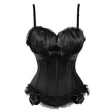 PICSGIRL  -   party look snspos Black Victorian Corset Dresses Burlesque Corsets Bustiers with Tutu Skirt Lace Up Strap Corset Lingerie for Women Clubwear