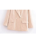 PICSGIRL -  Spring Chic Sequins Blazer for Woman Fashion Turn Down Collar Long Sleeves Jackets Pockets Oversize Female Casual Coats