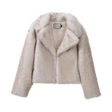 PICSGIRL  -  Mint Chic Street Girls Gradient Faux Fur Jacket Women Winter 2024 Brand Fashion Fluffy Fox Fur Coat Female Luxury Outerwear