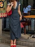 PICSGIRL  -  Fashion Dot Print Lace Trim V-Neck Women Elegant Dresses Summer Causal Design Trendy Frocks