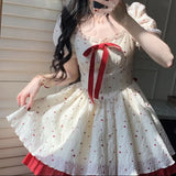 PICSGIRL  -  2024 Summer Sweet Print Y2k Mini Dress Woman Bow Lolita Kawaii Short Party Dress Casual One Piece Dress Korean Fashion Hot Girls