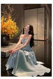 PICSGIRL  -  Vintage Long Dress Women Party Prom Sexy Spaghetti Strap Maxi Dresses Elegant Ruffles Robe Summer Korean Bodycon Vestidos