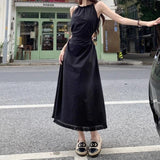 PICSGIRL  -  Sexy Vintage Casual Woman Dresses Long Sleeveless Summer Dress Midi Vacation Holiday Bodycone Spaghetti Strap Fashion