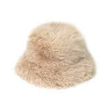 PICSGIRL  -  Fluffy Fur Bucket Hat for Women Imitation Mink Hair Warm Basin Cap Thickened Plush Winter Hats Lady Fashion Panama Fisherman Cap