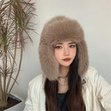 PICSGIRL  -  New Hairy Fisherman's Hat for Autumn and Winter Warm Ear Protection and Winter Water Bucket Hat Basin Hat