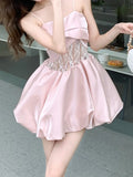 PICSGIRL  -  Fashion New Women Spring Summer Satin Mini Dress Spaghetti Strap Elegant Sexy Party Birthday Sweet Clothes Female Vestidos