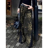 PICSGIRL  -  Vintage Leopard Print Women's Trousers Retro Streetwear Wide Leg Pants Boho Design Casual Wide Leg Long Pants For Women Relaxed