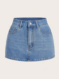 PICSGIRL  -  Summer Denim Skirt Women American Vintage Streetwear High Waist A-line Slim Sexy Washed Blue Mini Jens Skirt 2024 New