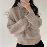 Picsgirl  -  Elegant Sweaters Soft Loose Women Chic Knitted Winter 2025 Casual All Match Pullovers Warm Daily Turtleneck