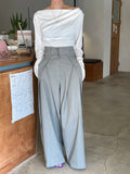 PICSGIRL  -  Korean Chic Retro All-match High Waist Women Summer Widel Leg Pants Drape Pleated Straight Trouser Fashion Casual Pant Female