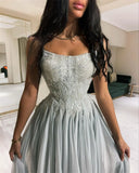 PICSGIRL - Prom Dress Exquisite Strapless Sequin Open Back Tulle Occasion Evening Gown Robe De Soiree Luxe Femme Pour Mariage