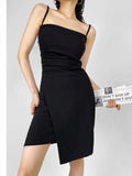 PICSGIRL  -  2024 Summer New Sexy Spicy Girl Low Cut Split Slim Fit Wrap Hip Tight Strap Dress Short Skirt