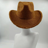 PICSGIRL  -  Fedora Hat Emerald Green Plush Cowboy Hat Material New Jazz Hat European and American Fashion Hat Big Brim Hat 