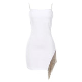 PICSGIRL  -  Fashion Summer Womens Black Sleeveless Sexy Evening Party Dresses Female Elegant Vestidos Ladies White Slim Dress